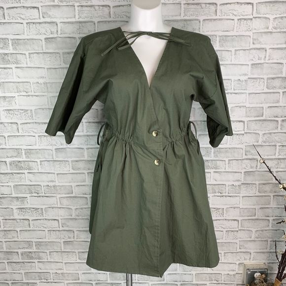ASOS Women’s Olive Drawstring Wrap Dress NWT 10